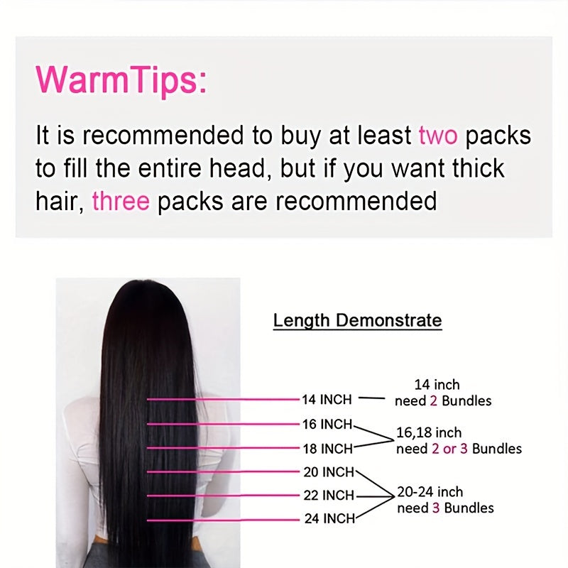 Straight Human Hair Clip In Hair Extensions For Women 100% Unprocessed Full Head Brazilian Virgin Hair Natural Black Color, 8/Pcs With 18Clips, 4.06 oz